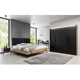 aea Schlafzimmer Set Beige Bett 2x Nachttische Schrank Schminktisch, Luxus Neu 5tlg.