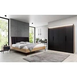 aea Schlafzimmer Set Beige Bett 2x Nachttische Schrank Schminktisch, Luxus Neu 5tlg.