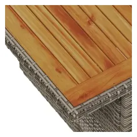 vidaXL 5-teiliges Garten Essset mit Kissen Grau Poly-Rattan Akazie