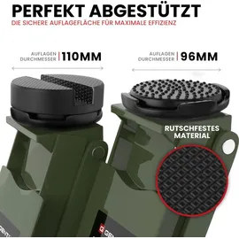 GENTOR Wagenheber hydraulisch 3T flach - Olivgrün