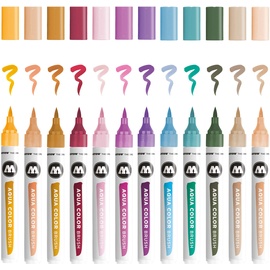 Molotow Aqua Color Brush Basic Set 2 Brush-Pens farbsortiert, 12