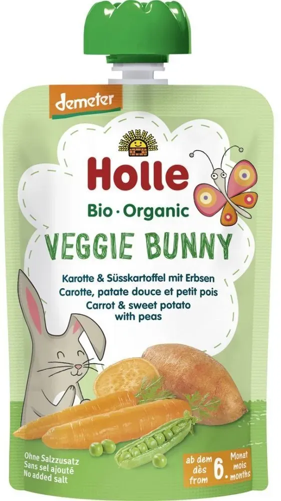 Holle Veggie Bunny Karotte-Süßkartoffel-Erbsen