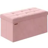 Songmics Sitzbank mit Stauraum bis 300 kg belastbar pastellrosa