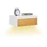 SoBuy Nachttisch mit Schublade und Led-licht FBT174-E-WN