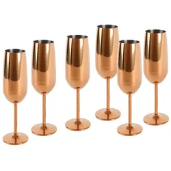 Echtwerk Sekt-/Champagnerkelch Set 6tlg - kupfer