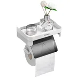 Toilettenpapierhalter Mit Ablage, Selbstklebender Toilettenpapierhalter, Badezimmerzubeh√∂r Ohne Bohren, Toilettenpapierhalter