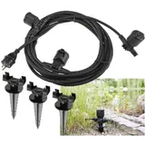 ChiliTec Gartensteckdose 10 m Schwarz 3 St.
