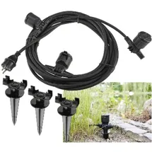 ChiliTec Gartensteckdose 10 m Schwarz 3 St.