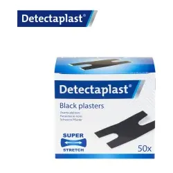Detectaplast Super Stretch black Pflaster 8646 , Maße 68 x 38 mm (für Fingerkuppe), 50 Stück