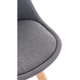 TPFLiving Esszimmerstuhl, Grau, Textil, 49x83x50 cm, Esszimmer, Stühle, Esszimmerstühle, Vierfußstühle
