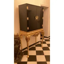 Casa Padrino Pompöös by Casa Padrino Luxus Barock Barschrank Schwarz / Gold - Pompööser Barock Weinschrank designed by Harald Glööckler - Barock Bar Möbel - Edel & Prunkvoll