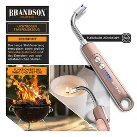 Brandson 3x Feuerzeug elektrisch, Lichtbogen Stabfeuerzeug USB aufladbar, Kerzenanzünder für Küche, Kerzen, Gasherde, Grill, Kamin
