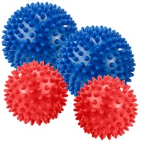 Newgen Medicals Massageball Igel: 2x 2 Massagebälle mit Noppen für Reflexzonenmassage, Ø9 & 7,5cm