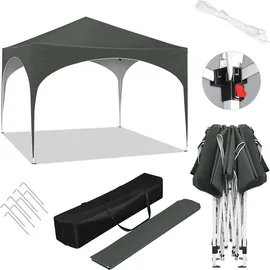 Woltu Faltpavillon 3 x 3 m inkl. 4 Seitenteile Grau