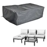 MuCoLa Schutzhülle Gartenmöbel Abdeckplane Abdeckhaube Garnitur Couch Sofa Tisch Wetterfest Schwarz - Sitzecke 197x122x62 - Schwarz