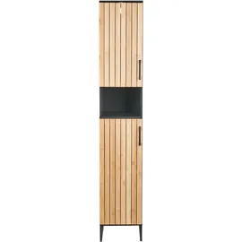 Beliani Badezimmerschrank Miscanti 30 x 170 cm Braun/Bronze