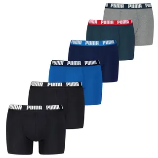 Puma Boxershort 6er Pack in Schwarz/Blau/Grau