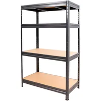 Stier Fachbodenregal Stahl 1770x1600x600 mm grau 4 Böden