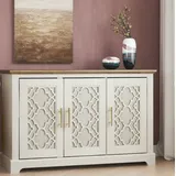 Galano Enfield 3-Türiges Sideboard, L 116,1 x B 39,8 x H 74,4 cm, Weiß - Wohnzimmermöbel