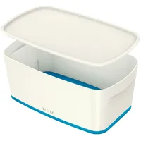 Leitz Aufbewahrungsbox MyBox Klein A5 mit Deckel ABS weiß/blau