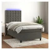 vidaXL Boxspringbett 100 x 200 cm Dunkelgrau