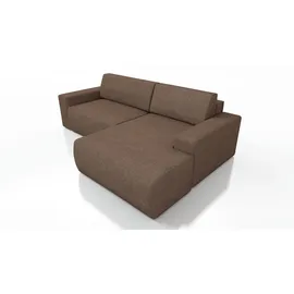 A&J MöbelLand Ecksofa TOTI mit Schlaffunktion. Farbe: Braun 25. - Braun