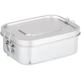 Relaxdays Brotdose Edelstahl, Silber