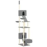vidaXL Kratzbaum Deckenhoch Hellgrau 277-303 cm