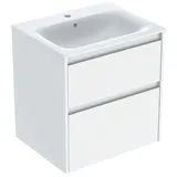 Geberit Renova Plan Möbel-Waschtisch-Set 504039011 Breite 60cm, Korpus/Front weiß / lackiert seidenglanz, Waschtisch: weiß