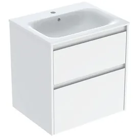 Geberit Renova Plan Möbel-Waschtisch-Set 504039011 Breite 60cm, Korpus/Front weiß / lackiert seidenglanz, Waschtisch: weiß