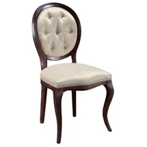 JV Möbel Polsterstuhl Luxus Chesterfield Holzstuhl weiß