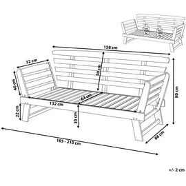Beliani Portici 210 x 66 x 82 cm Dunkelbraun