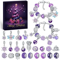 PITMT Adventskalender 2026 Frauen Schmuck, Weihnachtskalender Geschenk für Mädchen Kinder Teenager, 24 Füllung Adventskalender Schmuck Basteln Mädchen Charm Armband Kit Weihnachten Geschenke