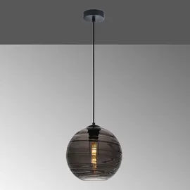 Fischer Leuchten Rauchglas 1-flg. 25 cm kugelförmig schwarz