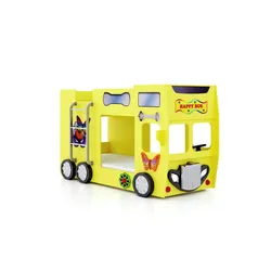Autobett Bus   , gelb , Maße (cm): B: 116 H: 150