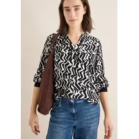 Cecil Print-Bluse mit Tape - Grau