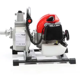 XPOtool Benzin Wasserpumpe 1,47 kW 15.000l/h 35m Förderhöhe, 38 mm Anschluss (1,5"), Gartenpumpe Motorpumpe mit 2-Takt-Motor