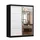 imoebel24 Schwebetürenschrank, Schwarz, Weiß, 5 Fächer, Rechteckig, 183x218x61 cm, Schlafzimmer, Kleiderschränke, Schwebetürenschränke