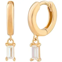 caï Creole 925/- Sterling Silber Zirkonia Zirkonia Creolen   Weiss Damen 