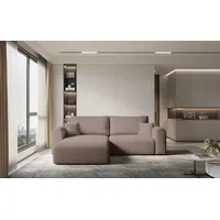 Fun Möbel Ecksofa Sofa FLAVIO mit Schlaffunktion Stoff Abriamo Altrosa Ottomane Links - Rosa