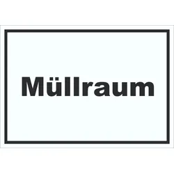 Müllraum Schild mit Text Abfall Mülltrennung waagerecht A3 (297x420mm)