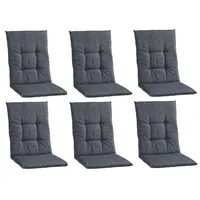 GO-DE Stuhlauflagen Mittellehner 6er Set INDIGRO, Dunkelgrau - Mittellehner