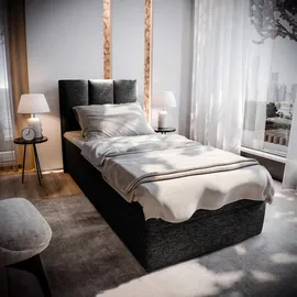 masseno Boxbett mit Bettkasten ¦ schwarz ¦ Maße (cm): B: 100 H: 98