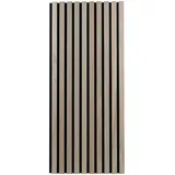 PROVISTON Akustikpaneele Holz 3D Wandpaneele Eiche Natur 120 x 60 cm 18 mm MDF Holzlamellen auf Filz schallabsorbierend, Wanddeko Wohnzimmer, Schlafzimmer, Küche - 1 Paneel