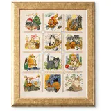 Riolis Kreuzstich Set "Katzenkalender", Zählmuster, 30x40cm