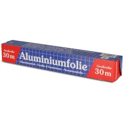 24x Aluminiumfolie 11my 30cm breit 30m auf Rolle in Karton Spenderbox