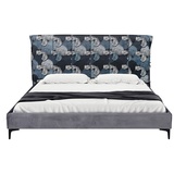 Hti-Living Bettgestell Doppelbett 180 x 200 cm Roxbury Leaf Grau (Stück, 1-tlg., 1x Bett Roxbury inkl. Lattenrost, ohne Matratze), mit hohem Kopfteil grau