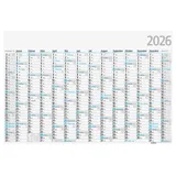 Glocken Wandplaner 2026 Format A1 blau, 102x68 cm