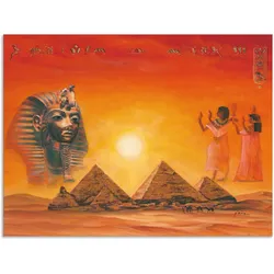 Wandbild ARTLAND "Ägyptische Impressionen", orange (farbe bild(er): orange), B:40cm H:30cm, Bilder, als Alubild, Outdoorbild, Leinwandbild, Poster, Wandaufkleber