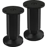 SOTECH 2 Stück Möbelfüße Terra Höhe 100 mm Schwarz eloxiert Schrankbeine höhenverstellbar bis max. 15 mm, belastbar bis 250 kg/je Fuß